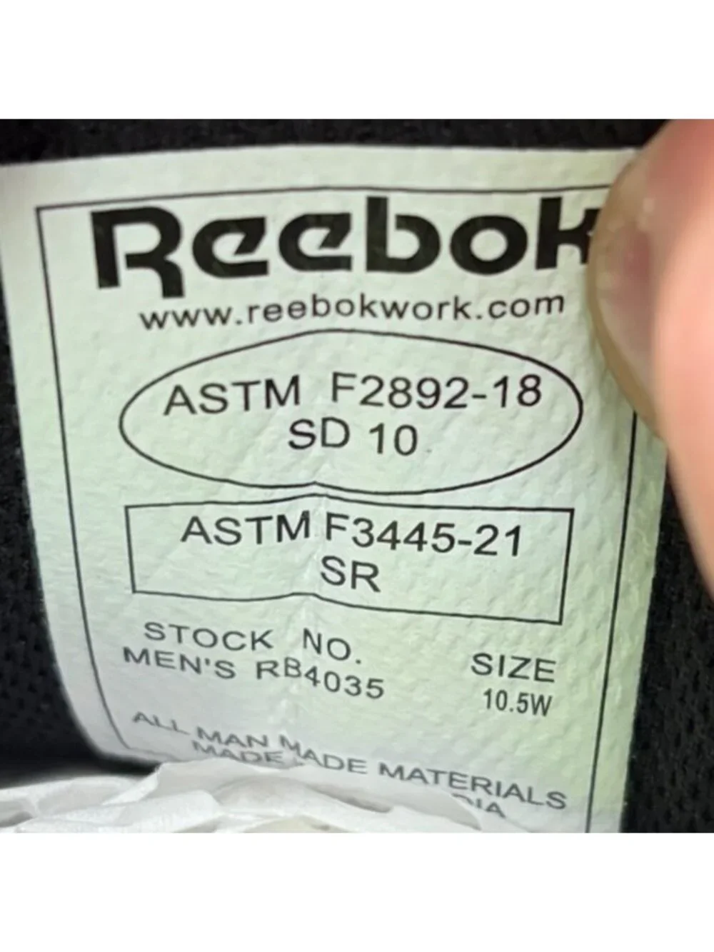 Reebok Sublite Cushion Mens Size 10.5E Black Gray Alloy Toe Safety Work Shoes